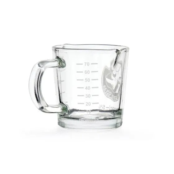 Rhino Coffee Gear 70ml double spout shot glass with graduated marks and heat safe handle