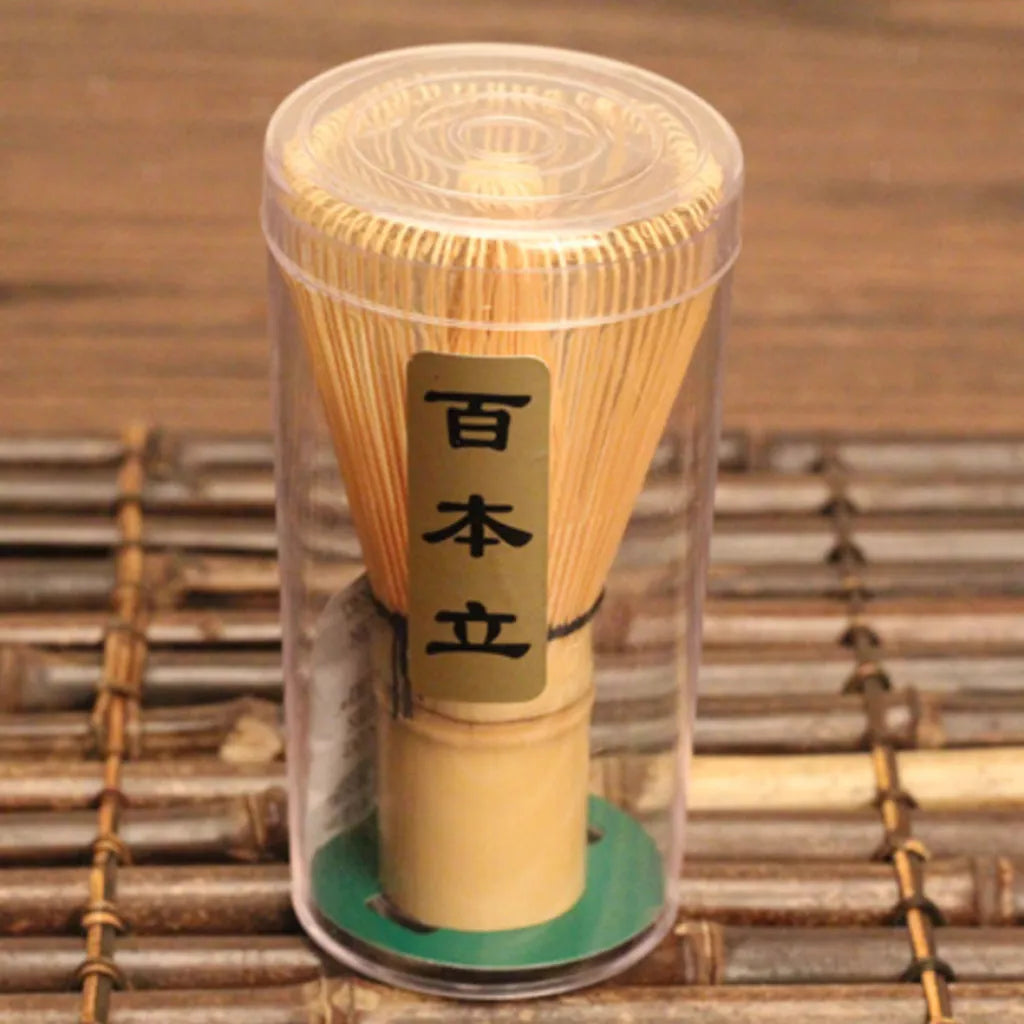 Crop Bamboo Matcha Whisk lifestyle – matcha preparation, classic chasen, Crop Cafe