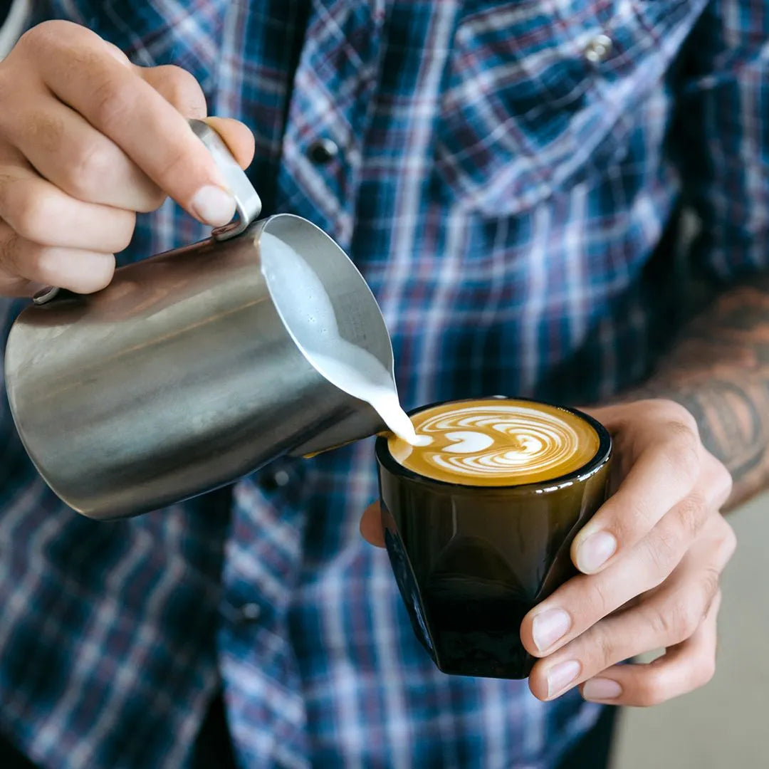 NotNeutral Vero 125ml cortado glass in Smoke hand pressed specialty coffee glassware made in USA