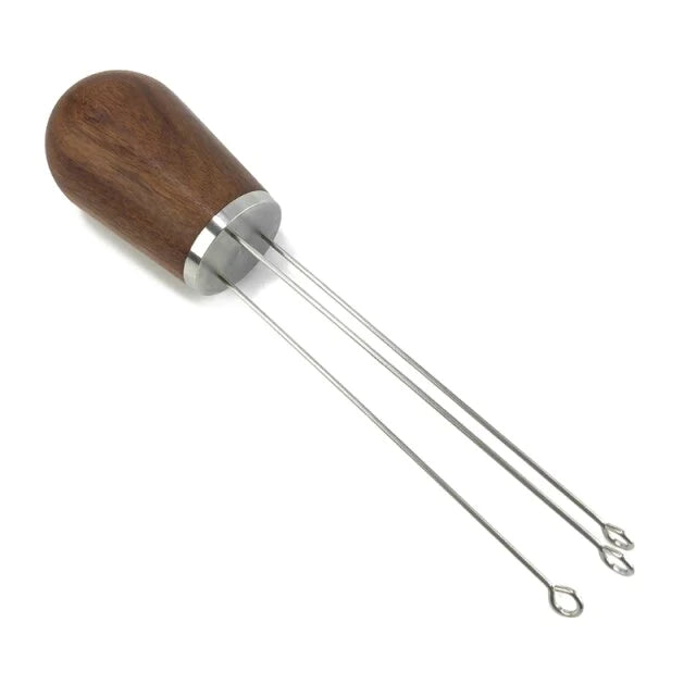 Crop Solid Wood Handle Needle Coffee Powder Distributor