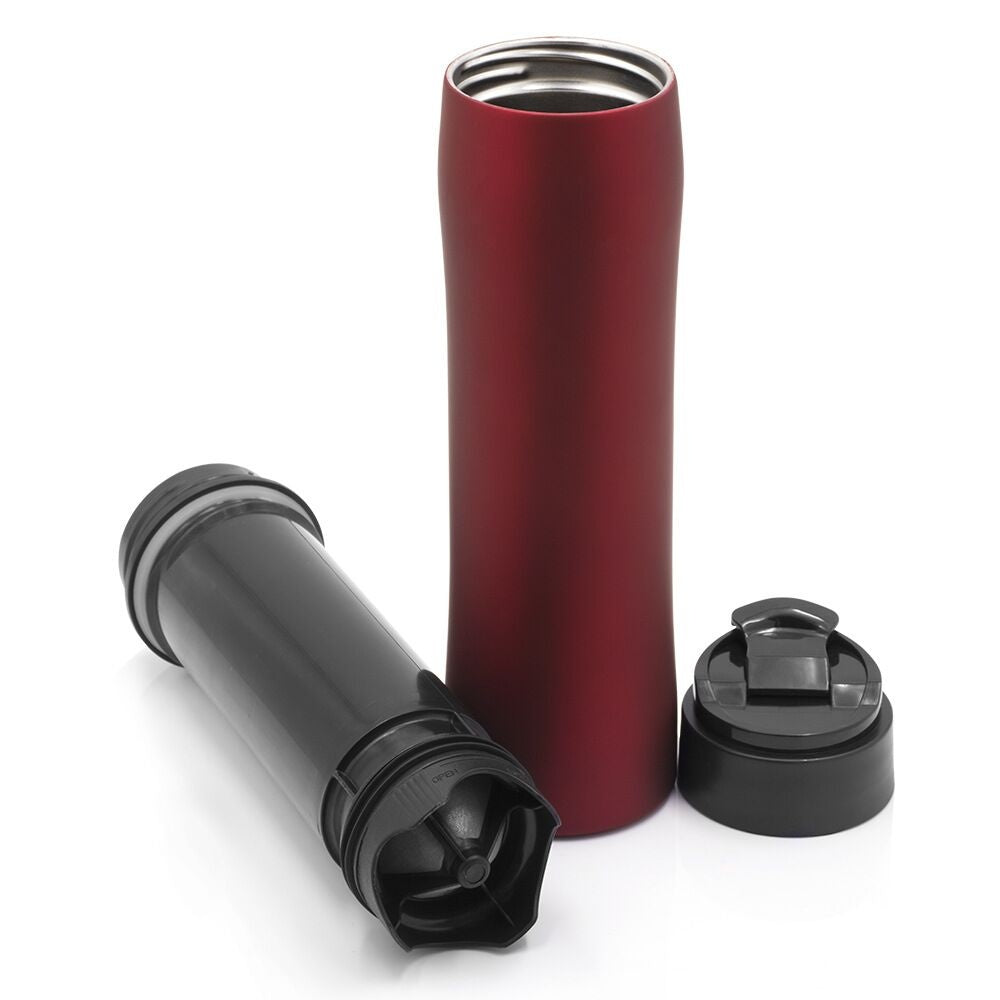 Crop 350ml Portable Travel Coffee French Press Red