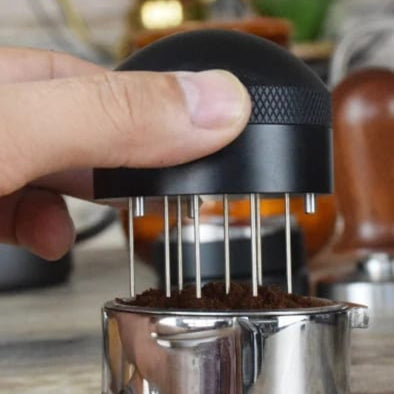 Crop 58mm Coffee Espresso Needle Tamper Tool Black