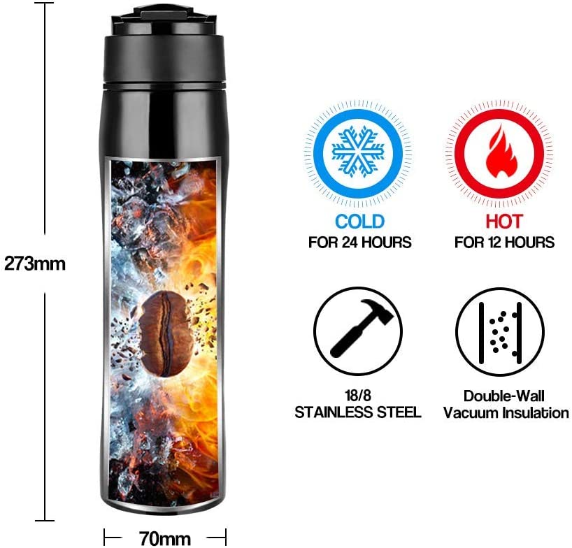 Crop 350ml Portable Travel Coffee French Press Red