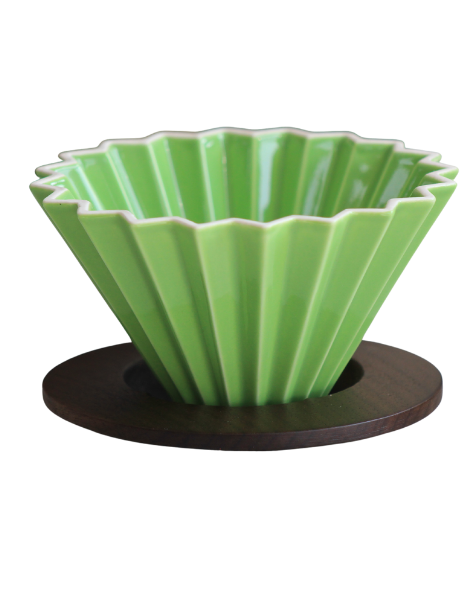 Crop 02 V60 Ceramic coffee Dripper - With Wooden Base