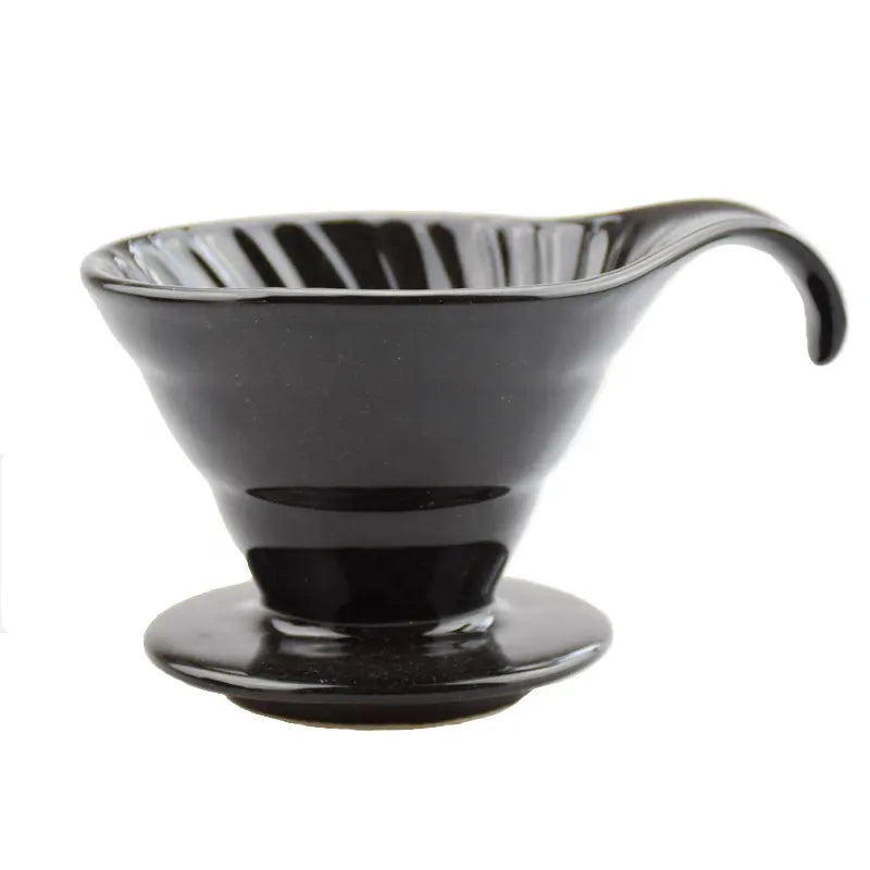 Crop 02 Ceramic V60 Coffee Dripper Black