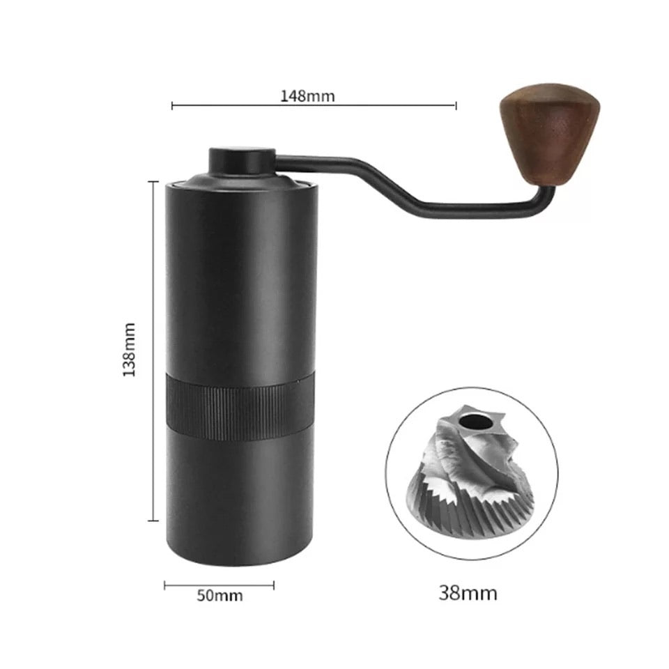Crop High Quality Manual Coffee Grinder 25g Aluminum, Black