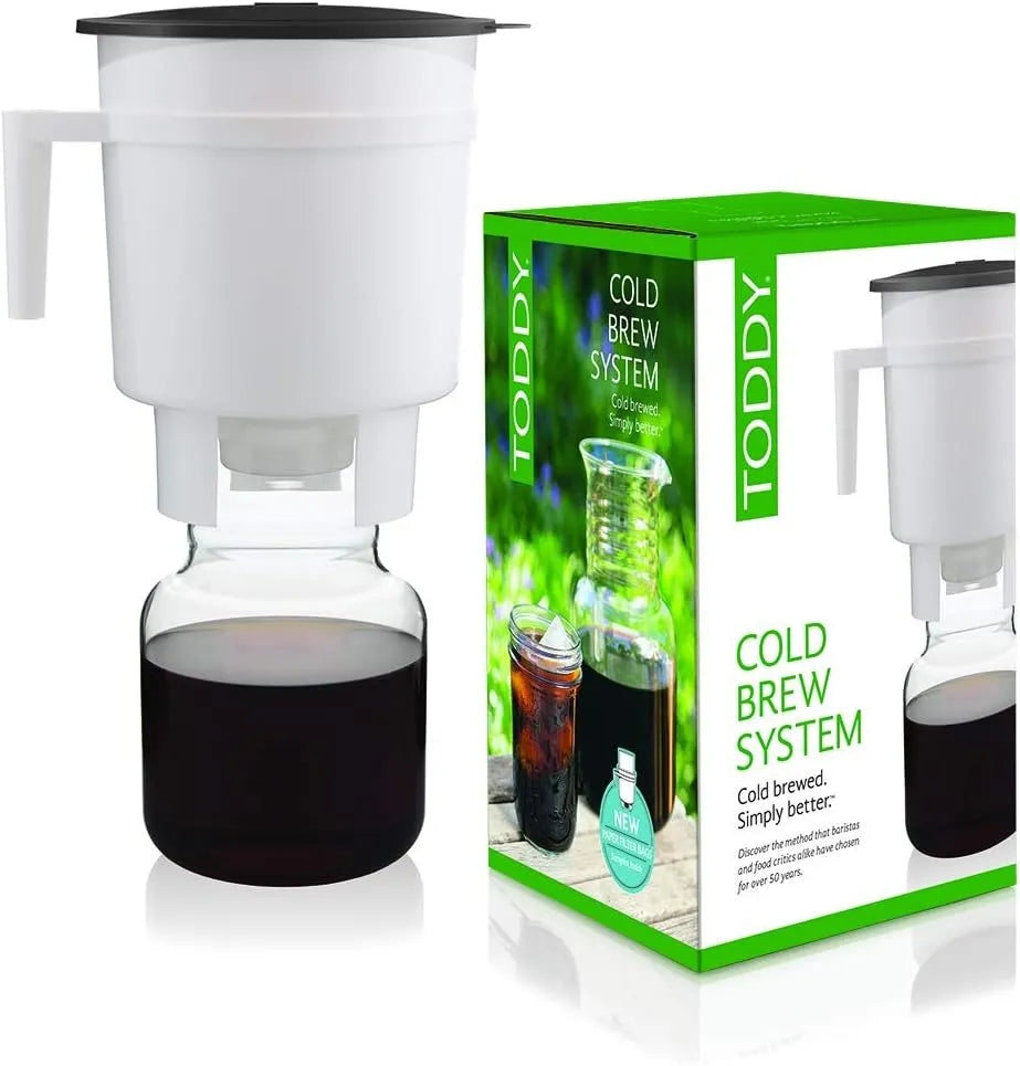 Toddy T2N Cold Brew System 2.2L complete kit with glass decanter felt filters and paper filter bags