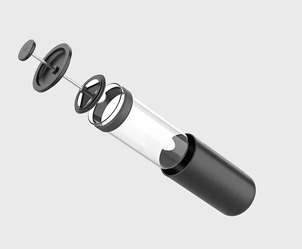 Timemore 450ml U French Press in Black borosilicate glass and stainless steel with food safe silicone plunger