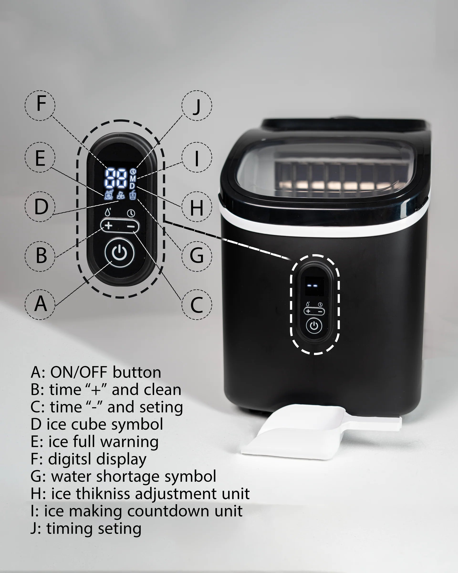 Crop Countertop Clear Ice Maker Machine