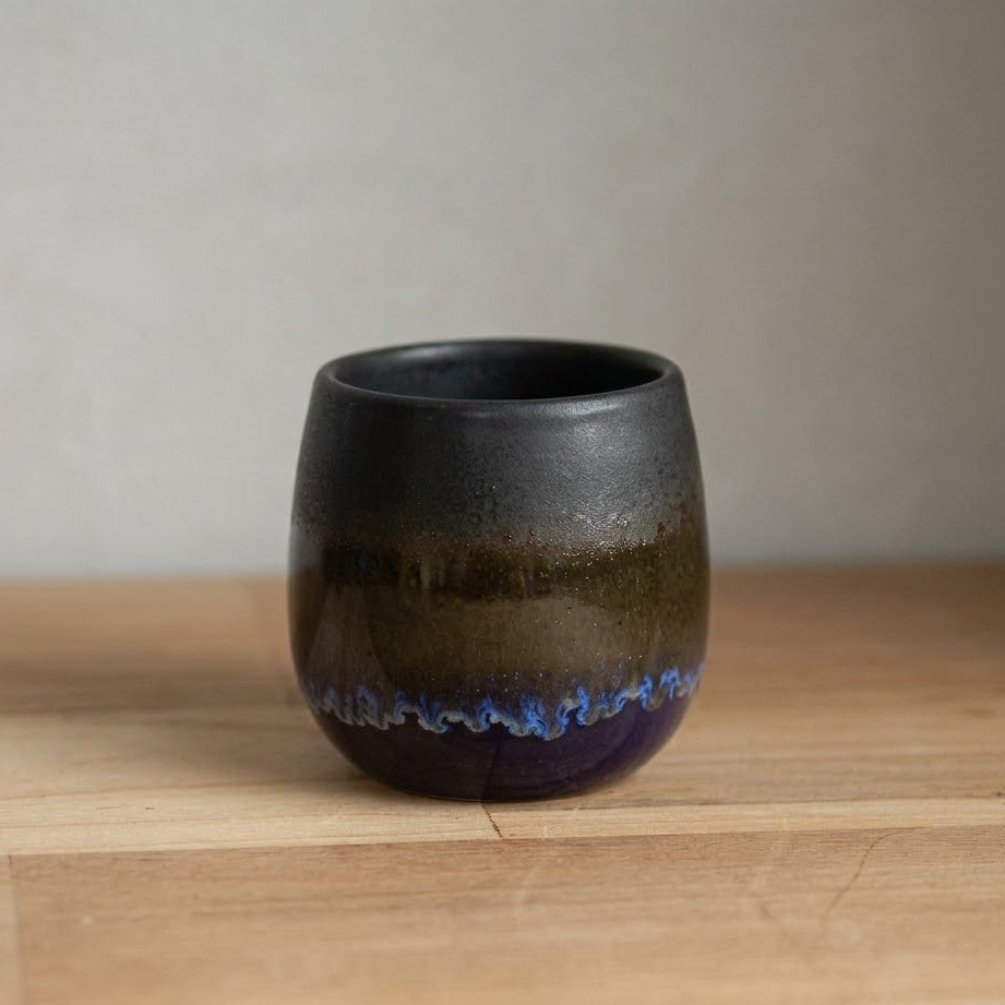 Kaloka Large C 24 Two Tones Series Black-Blue Handmade Coffee Cup