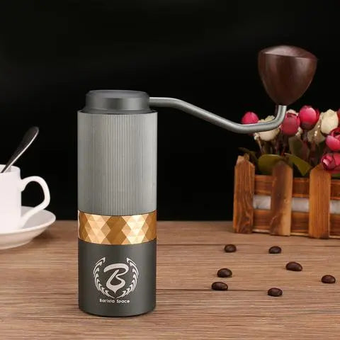 Barista Space Premium Coffee Hand Grinder with adjustable burr grinder for manual coffee brewing