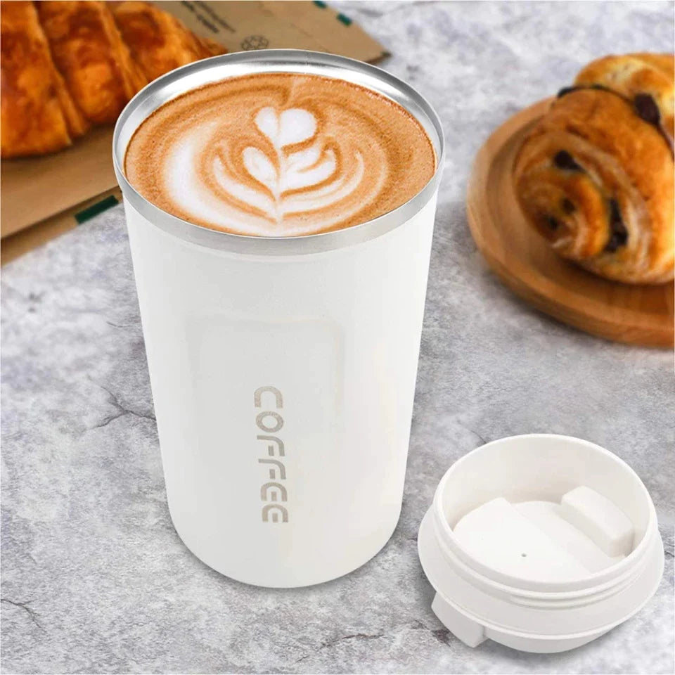 Crop 380ml Stainless Steel Coffee Mug  White