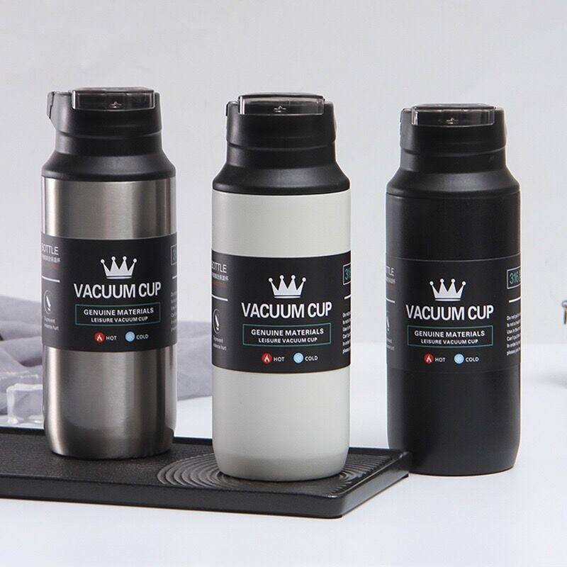 Crop Double Wall Vacuum Coffee Mug 350ml Grey