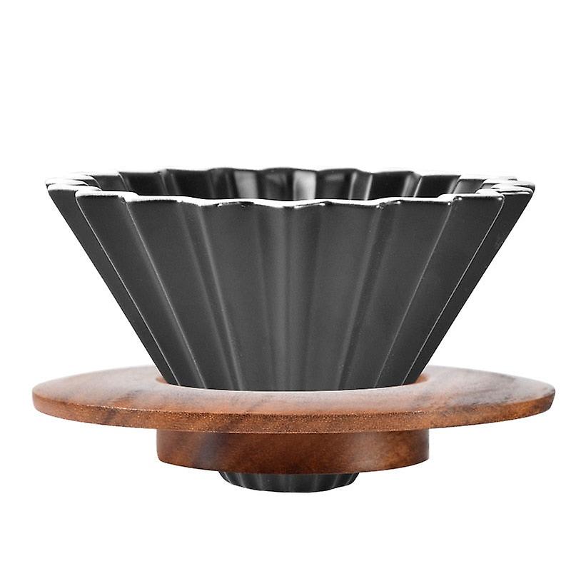 Crop 01 V60 Ceramic coffee Dripper - With Wooden Base