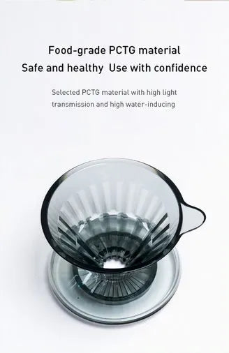 Timemore Crystal Eye Dripper Transparent Black PCTG stable base pour over 1 - 2 cup 2 - 4 cup