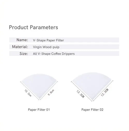 Timemore V shape paper filter size 02 natural wooden fiber 100 sheets pack