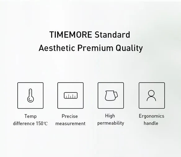 Timemore Coffee Server Transparent Black high borosilicate glass V shaped spout heat resistant handle 360ml 600ml
