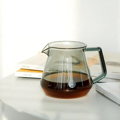 Timemore Coffee Server Transparent Black high borosilicate glass V shaped spout heat resistant handle 360ml 600ml