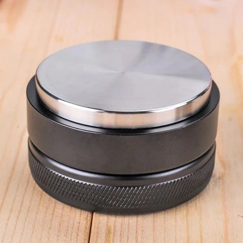 Barista Space 53mm Coffee Espresso Tamper Tool in black with stainless steel base
