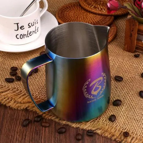 Barista Space Sandy Rainbow milk pitcher jug in 350ml and 600ml for milk frothing and professional latte art
