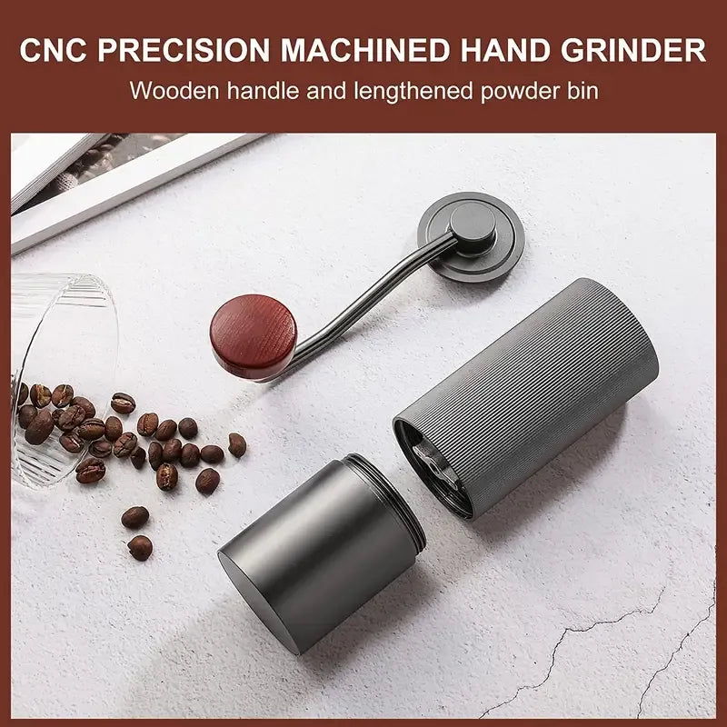 Crop G1 Gray Grinder lifestyle – portable, travel-ready, Crop Cafe
