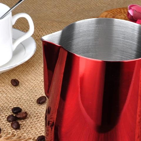 Barista Space 350/600ml Red Milk Pitcher Jug with precision latte art spout and red finish \ باريستا سبيس
