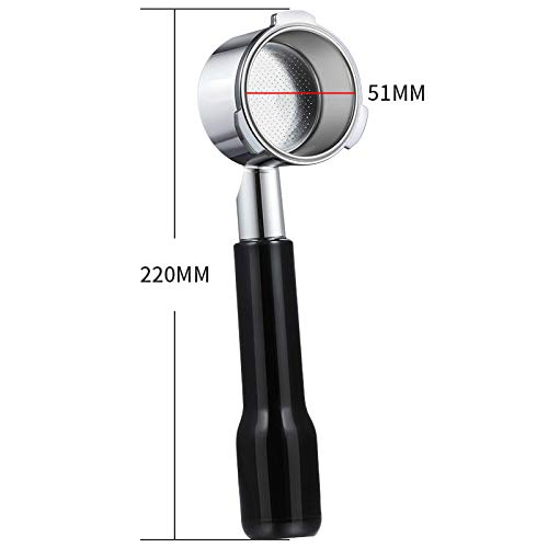 Crop 51mm Stainless Steel Bottomless Portafilter Black