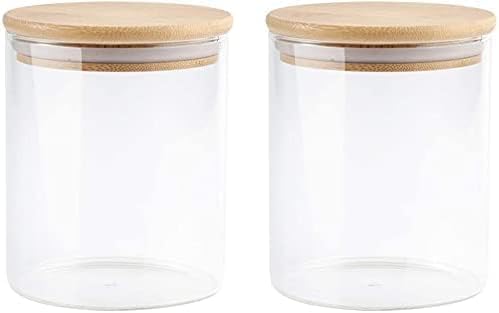 Crop Coffee Beans Jar Canister With Airtight Bamboo Lid