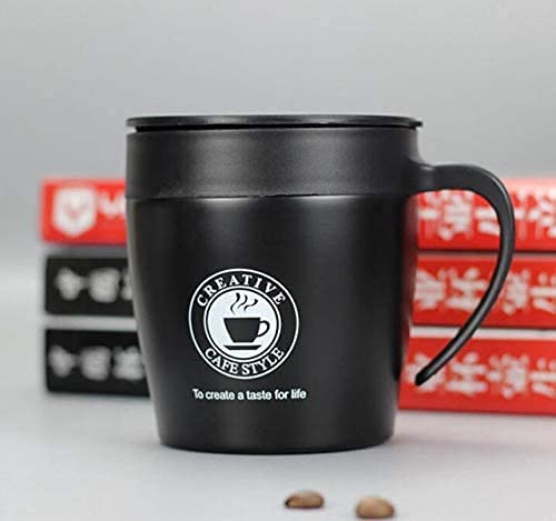 Crop Stainless Steel Coffee Mug Black 330ml