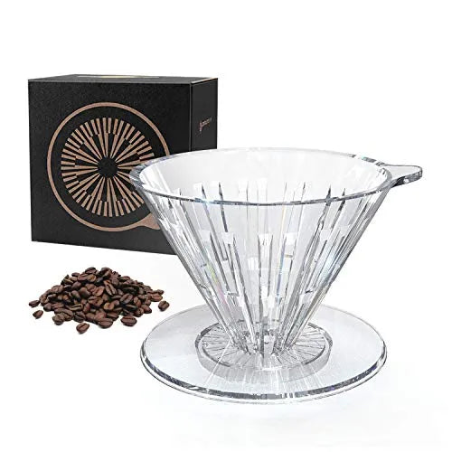 Timemore Crystal Eye 02 Dripper in Transparent White PCTG 3 layer extraction for 2 - 4 cups