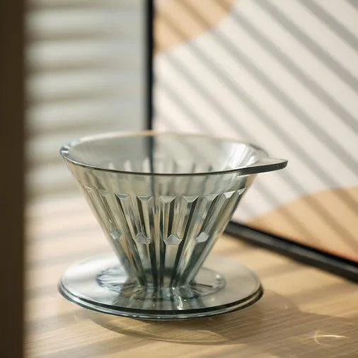 Timemore Crystal Eye Dripper Transparent Black PCTG stable base pour over 1 - 2 cup 2 - 4 cup