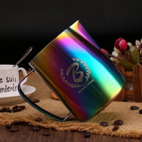 Barista Space Sandy Rainbow milk pitcher jug in 350ml and 600ml for milk frothing and professional latte art