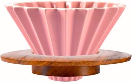 Crop 01 V60 Ceramic coffee Dripper - With Wooden Base