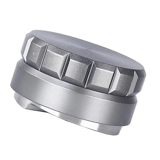 Crop 58mm Stainless Steel Coffee Distributor – gray, 304 stainless steel, aluminum handle