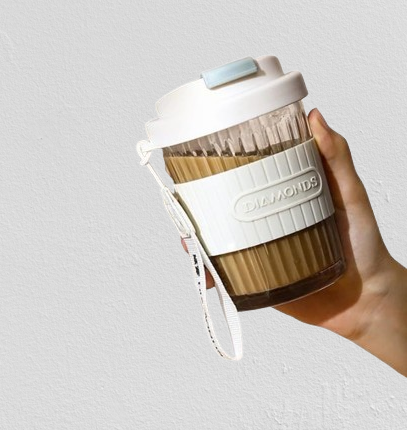 Crop Glass Mug (White - Black)