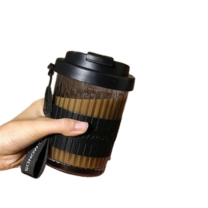 Crop Glass Mug (White - Black)