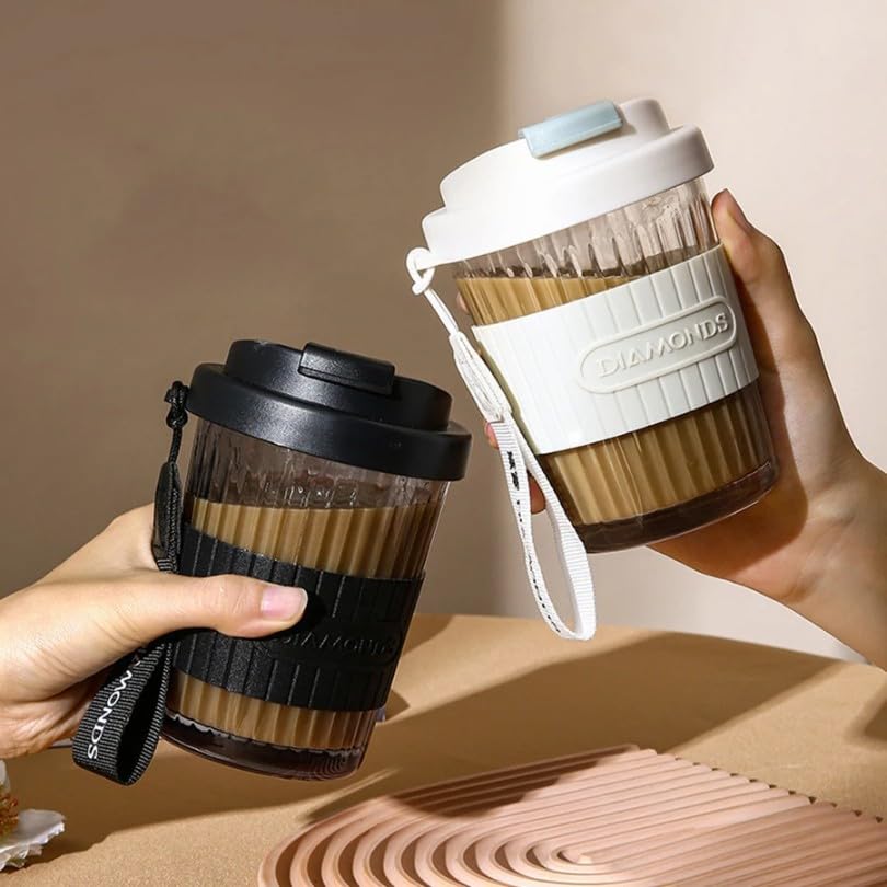 Crop Glass Mug (White - Black)