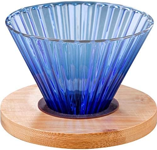 Crop 02 V60 Glass Coffee Dripper with Wooden Holder