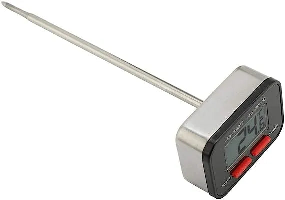 Koonan 15cm black digital thermometer for espresso and milk temperature