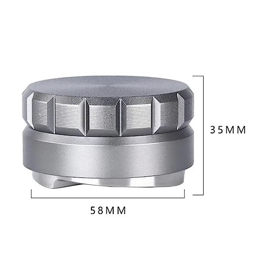 Crop 58mm Distributor in portafilter – even coffee bed, gray, barista tool