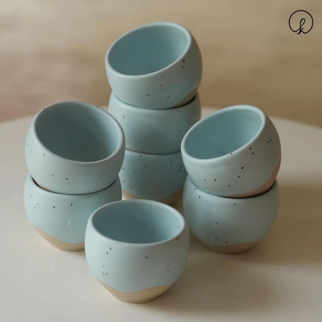 Kaloka C 62 Two Tones Twinkle Series Blue 110 ml Handmade Coffee Cup