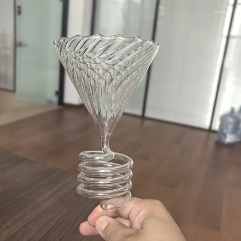 Crop V60 Funnel Coffee Dripper 02 side view – specialty coffee filtering, Crop Cafe