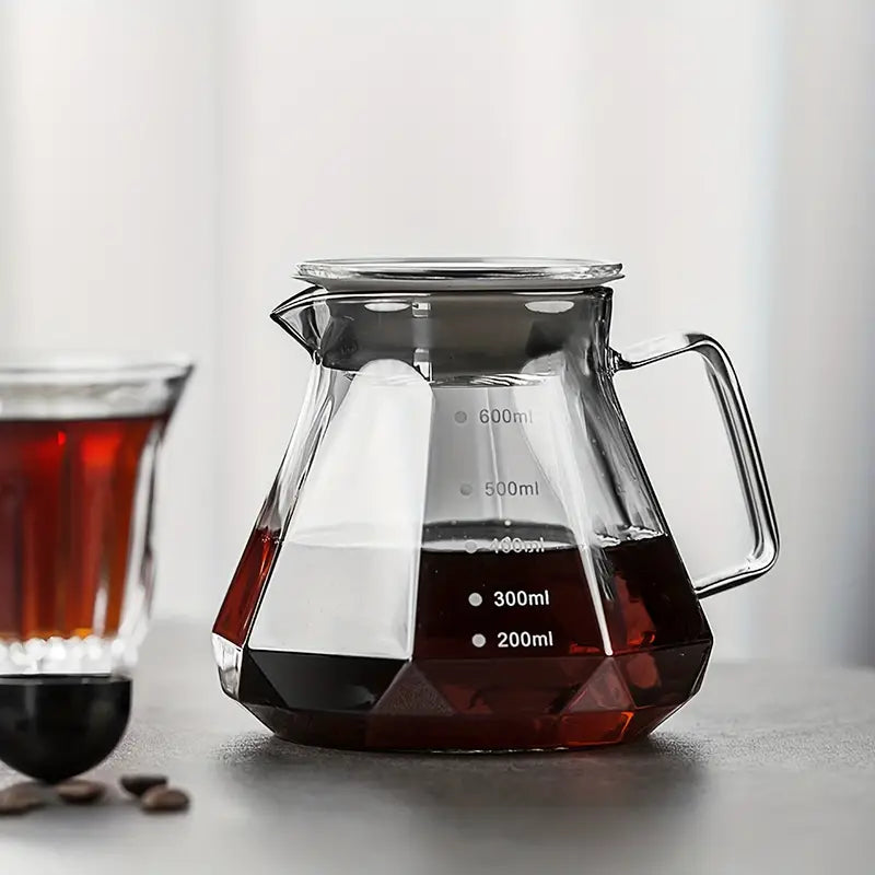 Crop 400ml/ 600ml Coffee Server Transparent Black 400ml/ 600ml