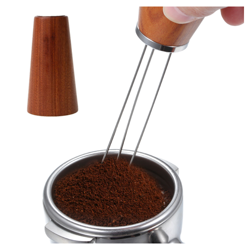 Crop Wood Handle Coffee Needle with Wood Stand