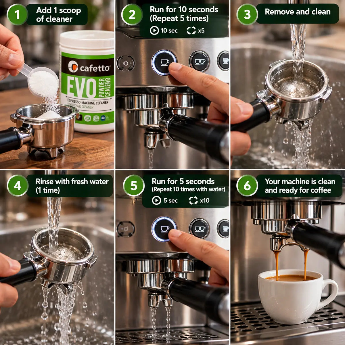 Cafetto EVO Organic Espresso Machine Cleaner, 500 g