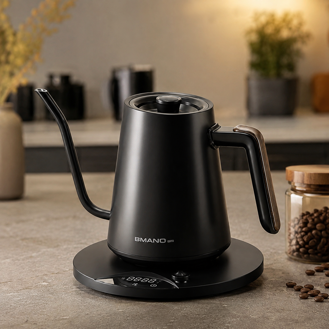Crop 900ml Gooseneck Electric Coffee Kettle Black