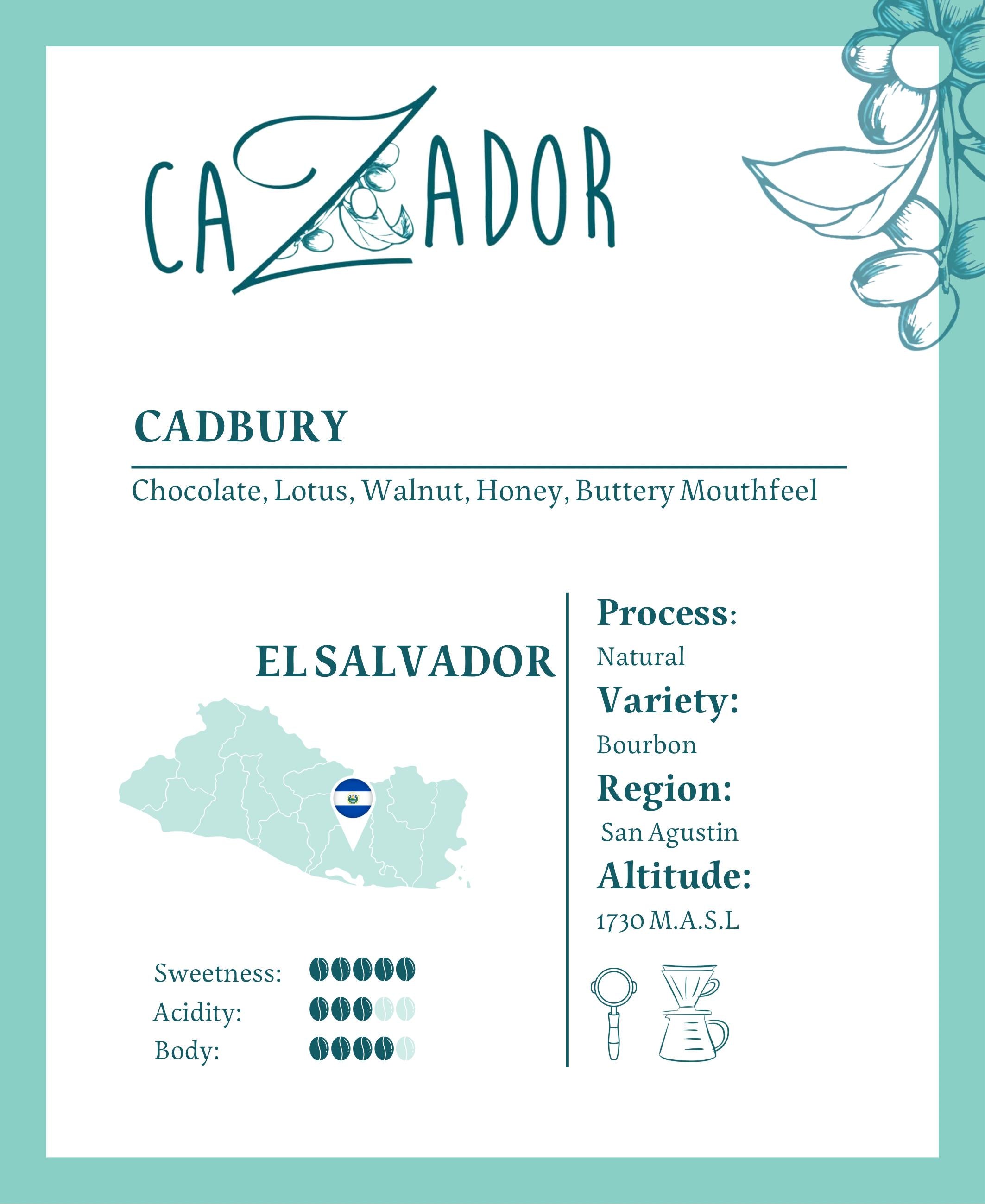El Salvador Cadbury 250g (Espresso/Filter)