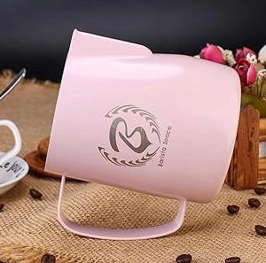 Barista Space Milk Pitchers / باريستا سبيس إبريق حليب Barista Space Teflon Pink 304 stainless steel milk pitcher jug in 350ml and 600ml for latte art and milk frothing