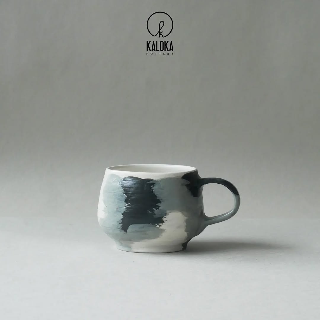 Kaloka C 85 - 200ml Petals Series White Handmade Coffee Cup