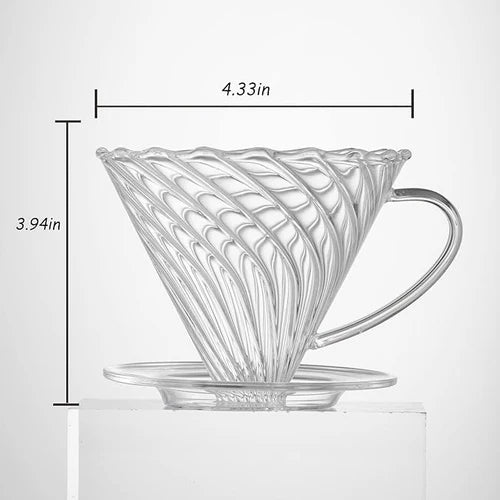 Crop Borosilicate Glass Coffee Dripper, Model: 02